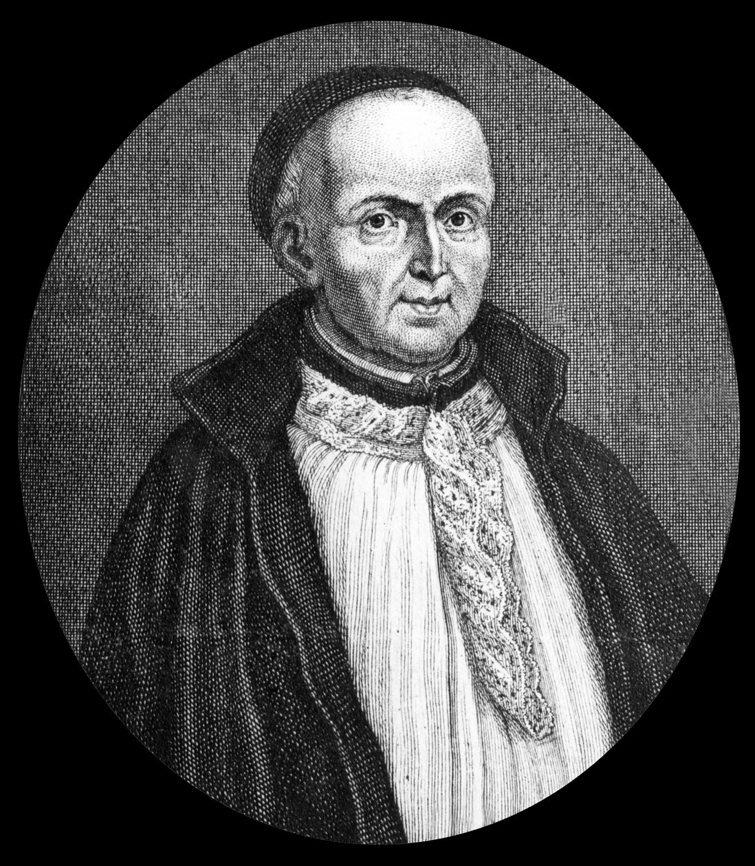 Michel Le Tellier (1643-1719) fransk teolog, jesuit, skriftefader for LouisXIV, kobberstik af Etienne Jehandier (after) Desrochers
