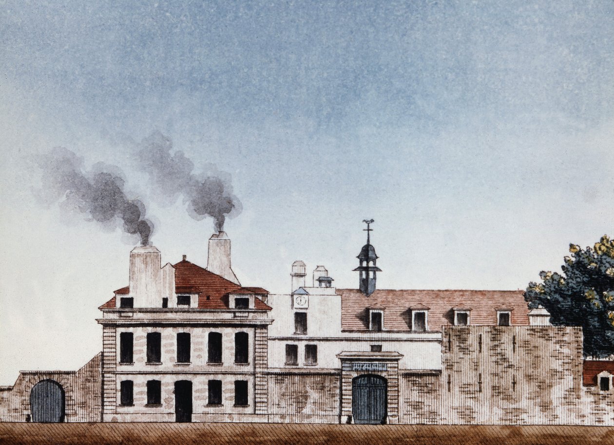Necker hospital i 1818 - vignet indgraveret af J.E. Thierry, Archives of Public Assistance af Etienne Jules Thierry