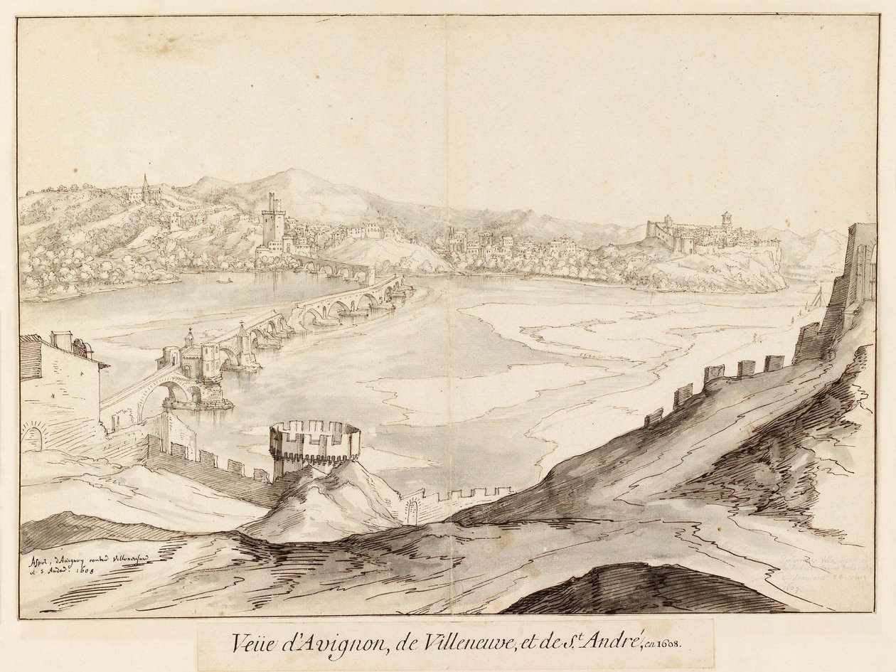 Martellage 1608 Pont Saint Benezet af Etienne Martellange