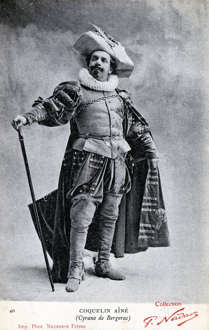 Constant Coquelin aka som Coquelin aîné (1841 - 1909) i kostume af Cyrano de Bergerac (foto) af Etienne Neurdein