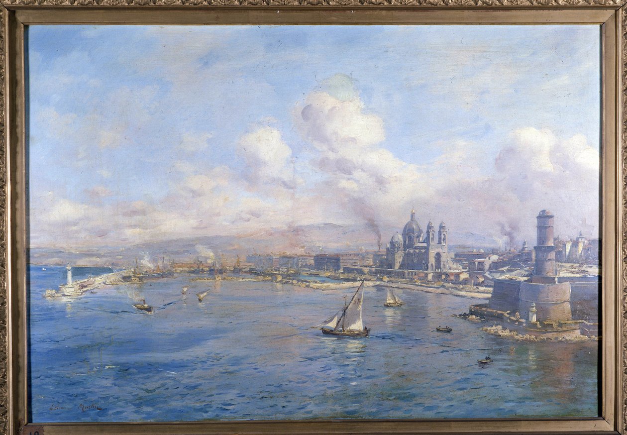 Joliette-bassinet og de nye havne i Marseille Maleri af Etienne Martin (1856-1945). Marseille Akademi af Etienne Philippe Martin