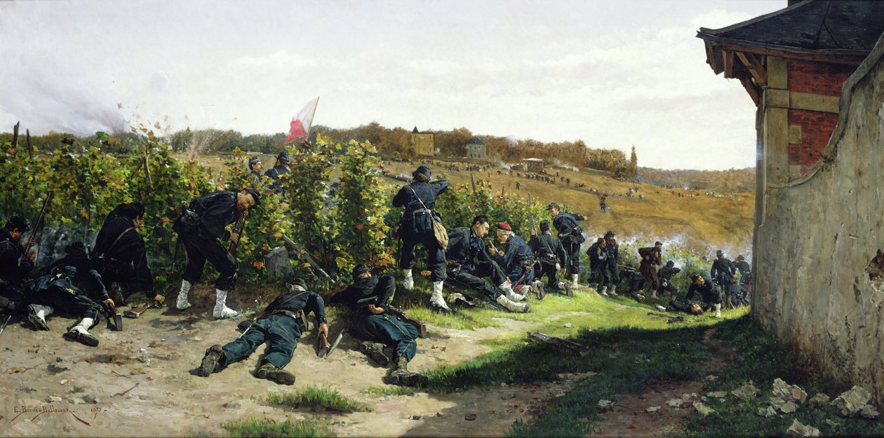 Tirailleurs de la Seine ved slaget ved Rueil-Malmaison, 21. oktober 1870, 1875 af Etienne Prosper Berne Bellecour