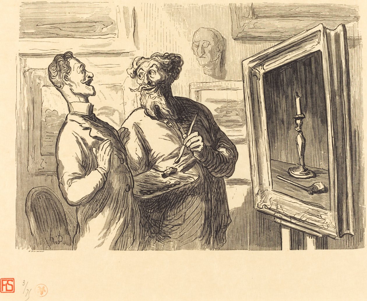 En realist finder altid en mere realist, der beundrer ham af Etienne after Honoré Daumier