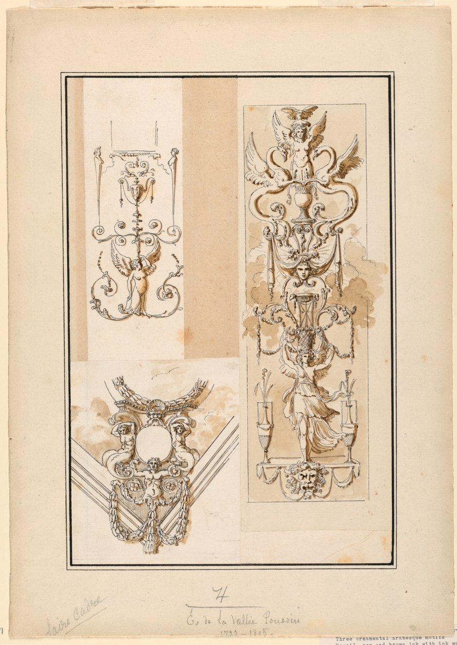 Design til dekorative arabeske motiver af Etienne de Lavallee Poussin
