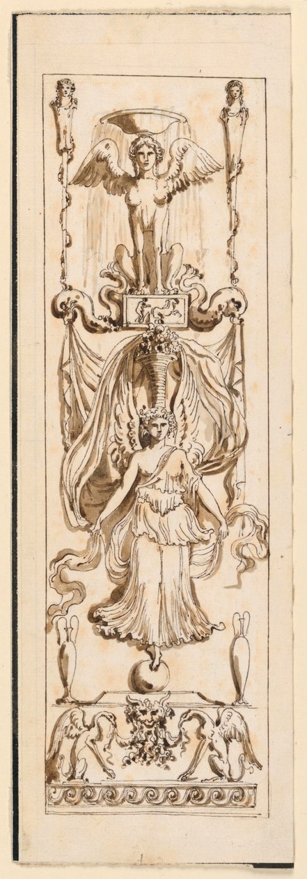 Design til et malet panel af Etienne de Lavallee Poussin