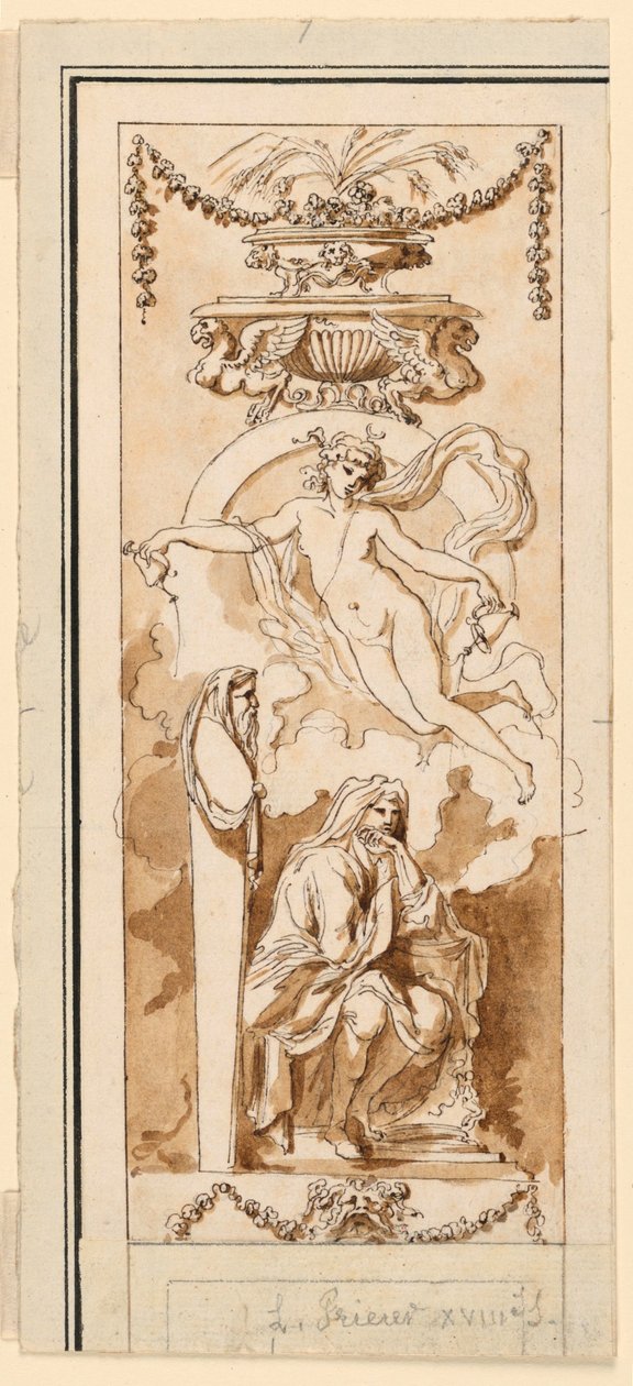 Design til et malet panel af Etienne de Lavallee Poussin