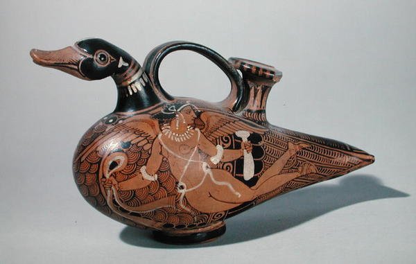Askos i form af en and (keramik) af Etruscan