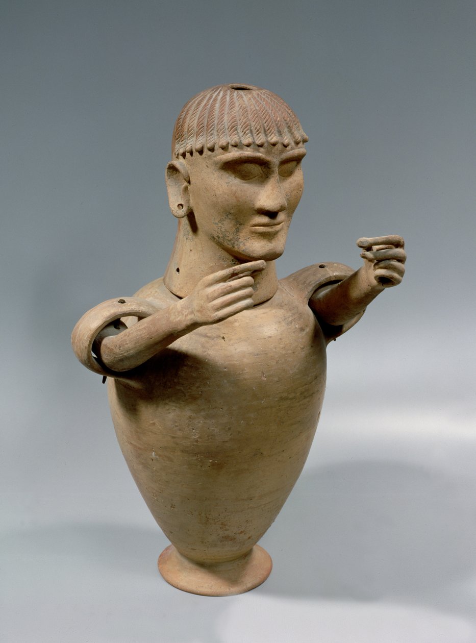 Baldakinkrukke med bevægelige arme (ler) af Etruscan