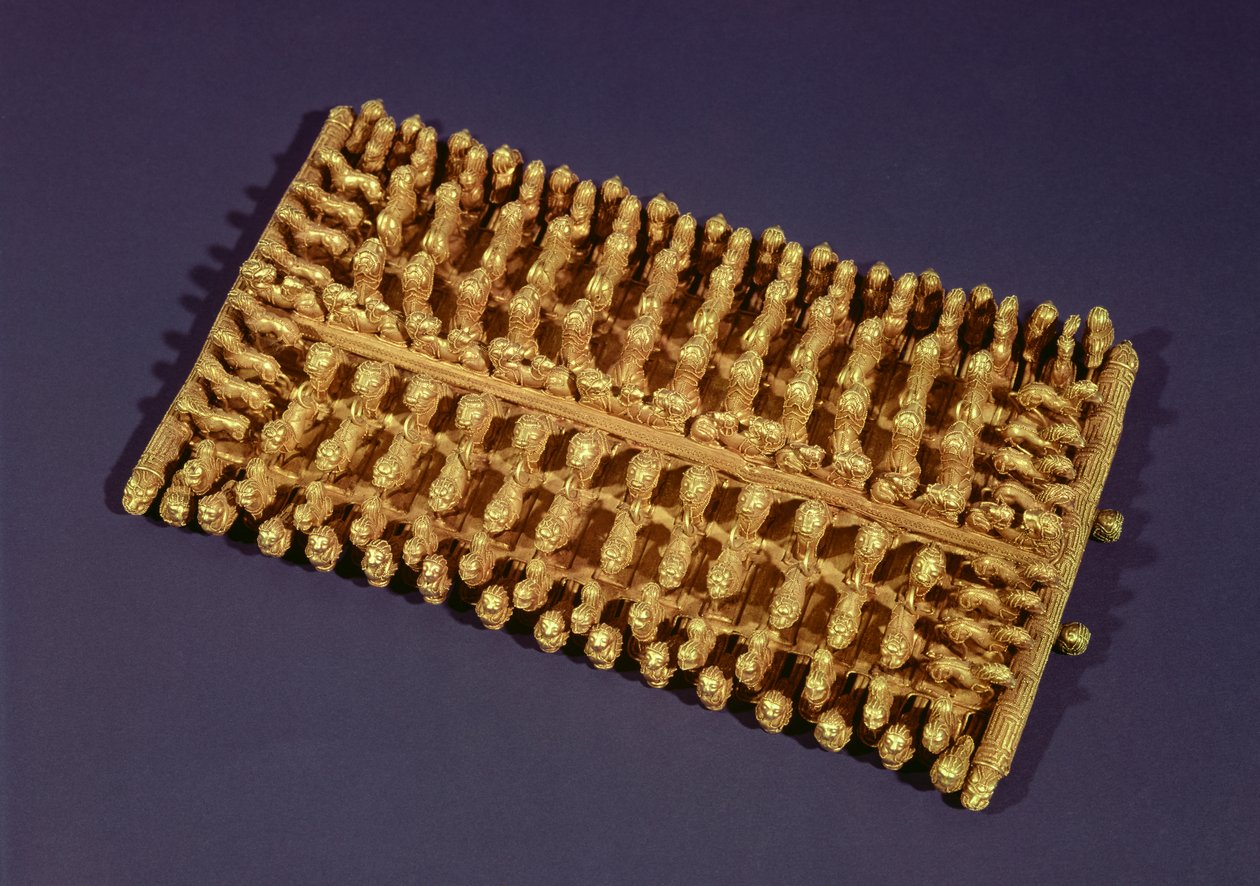 Rektangulær fibula, fra Barberini-graven (guld) af Etruscan