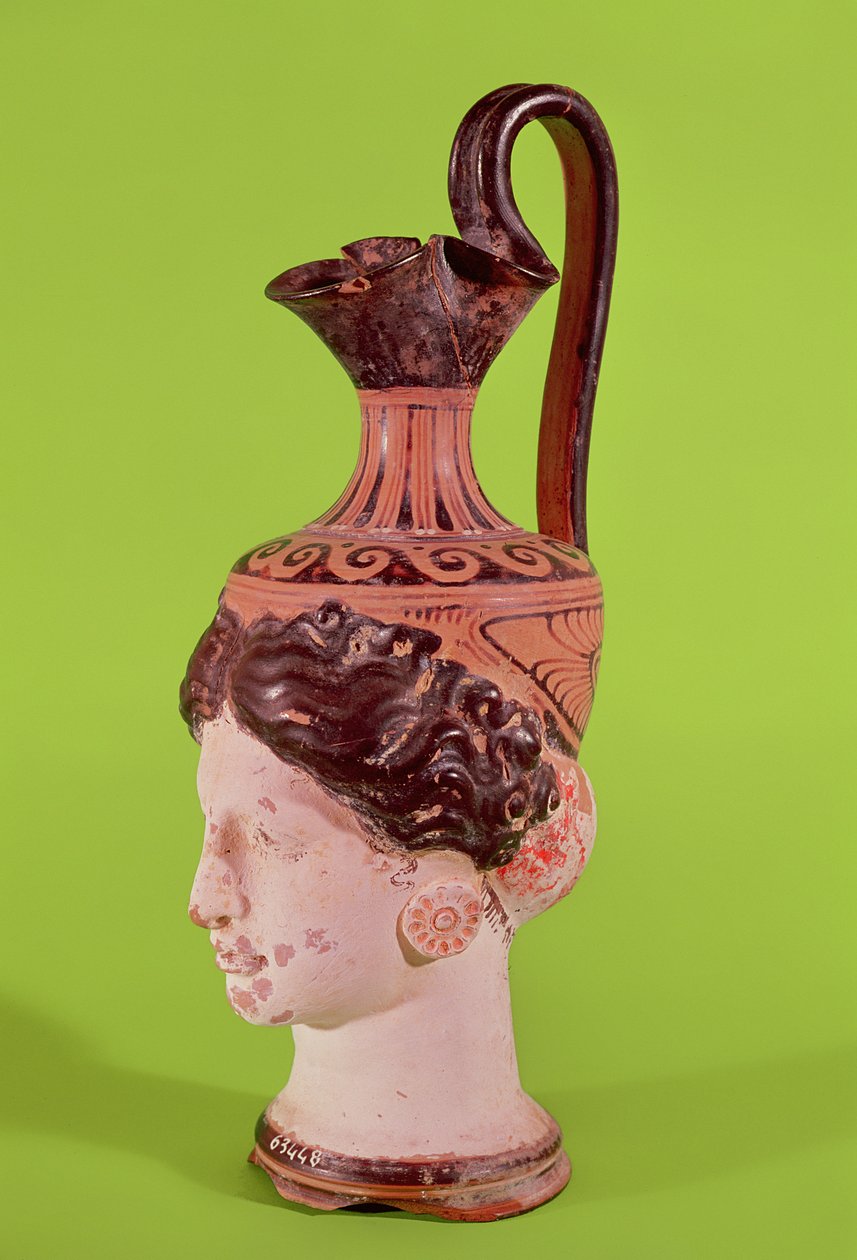 Rhyton i form af et kvindehoved, 3.-2. århundrede f.Kr. (keramik) af Etruscan