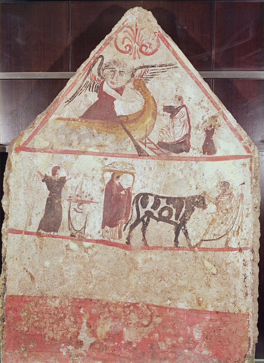 Charons park og procession (vægmaleri) af Etruscan