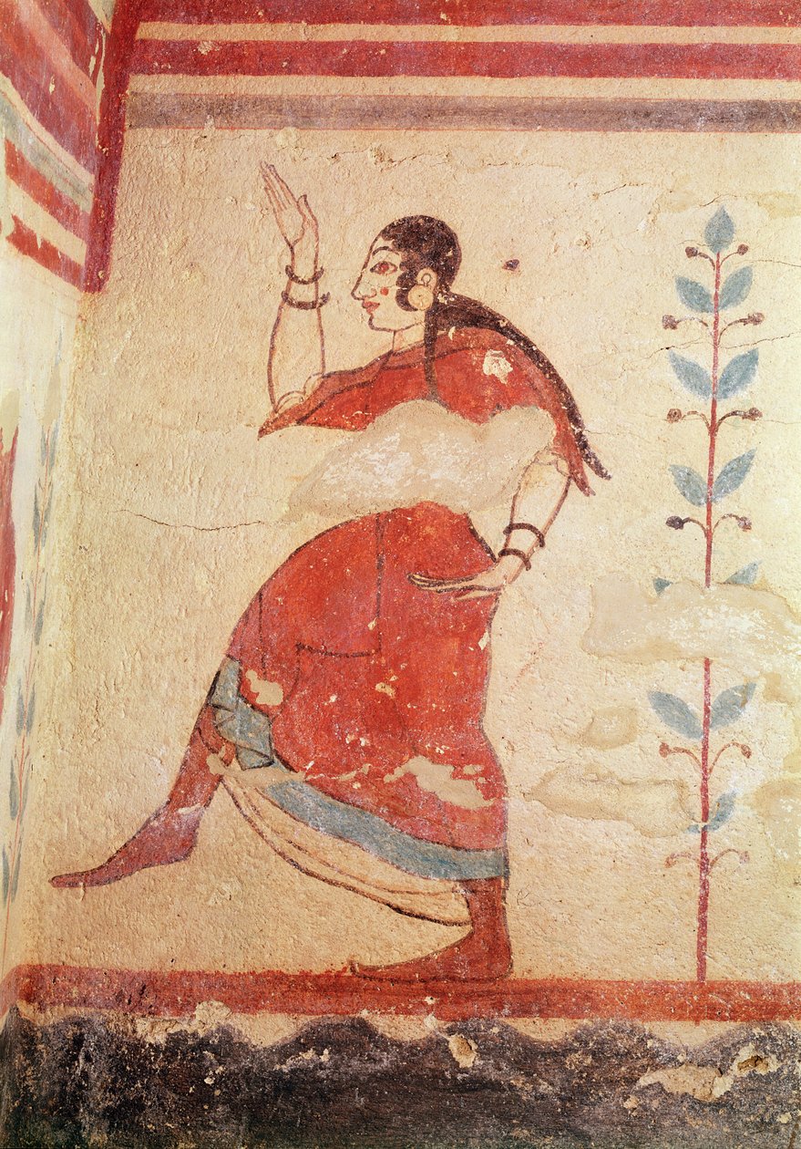 Akrobaternes grav, detalje af et danservægmaleri af Etruscan