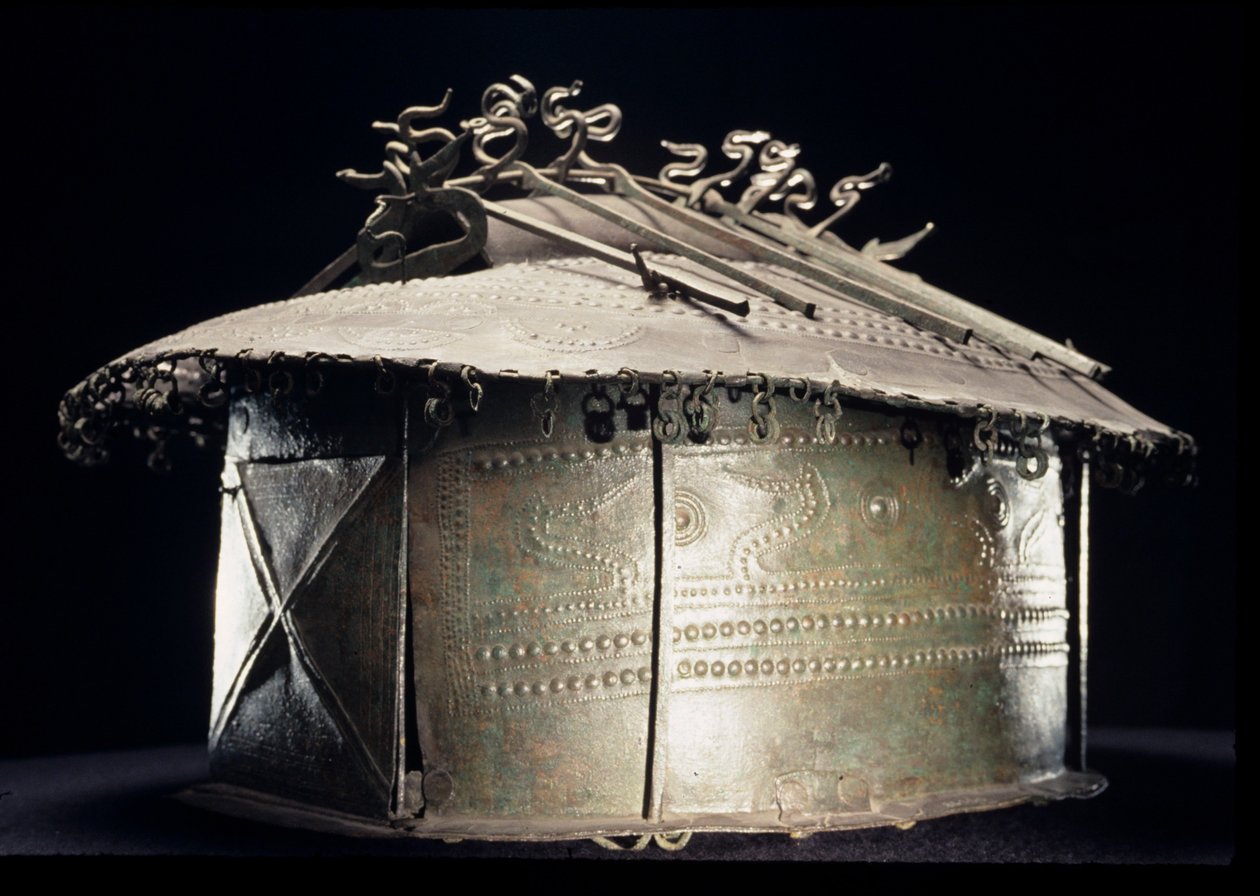 Villovansk urne i form af en hytte (bronze) af Etruscan