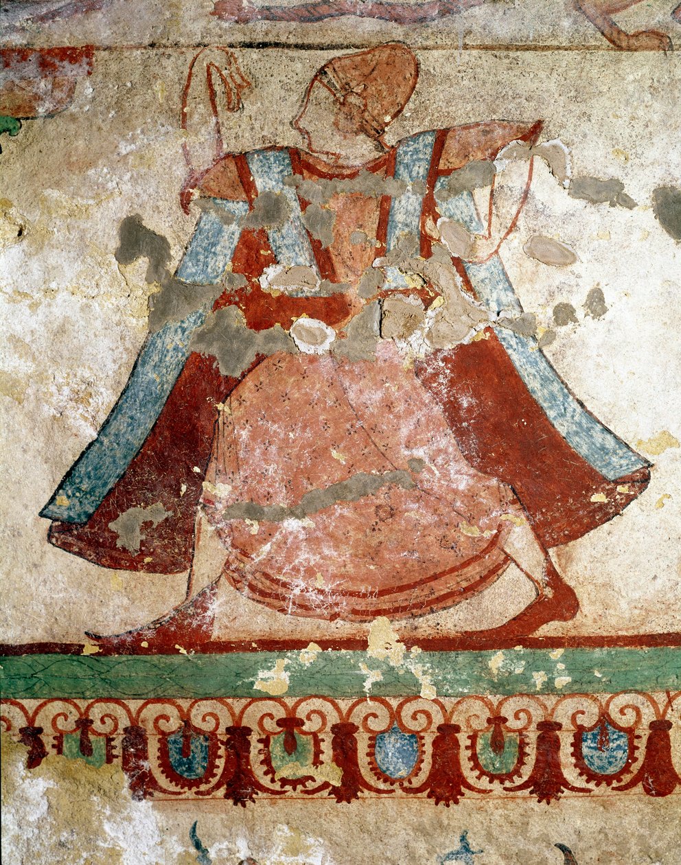 Danser med lang tunika (Detalje af fresco, 520 f.Kr.) af Etruscan