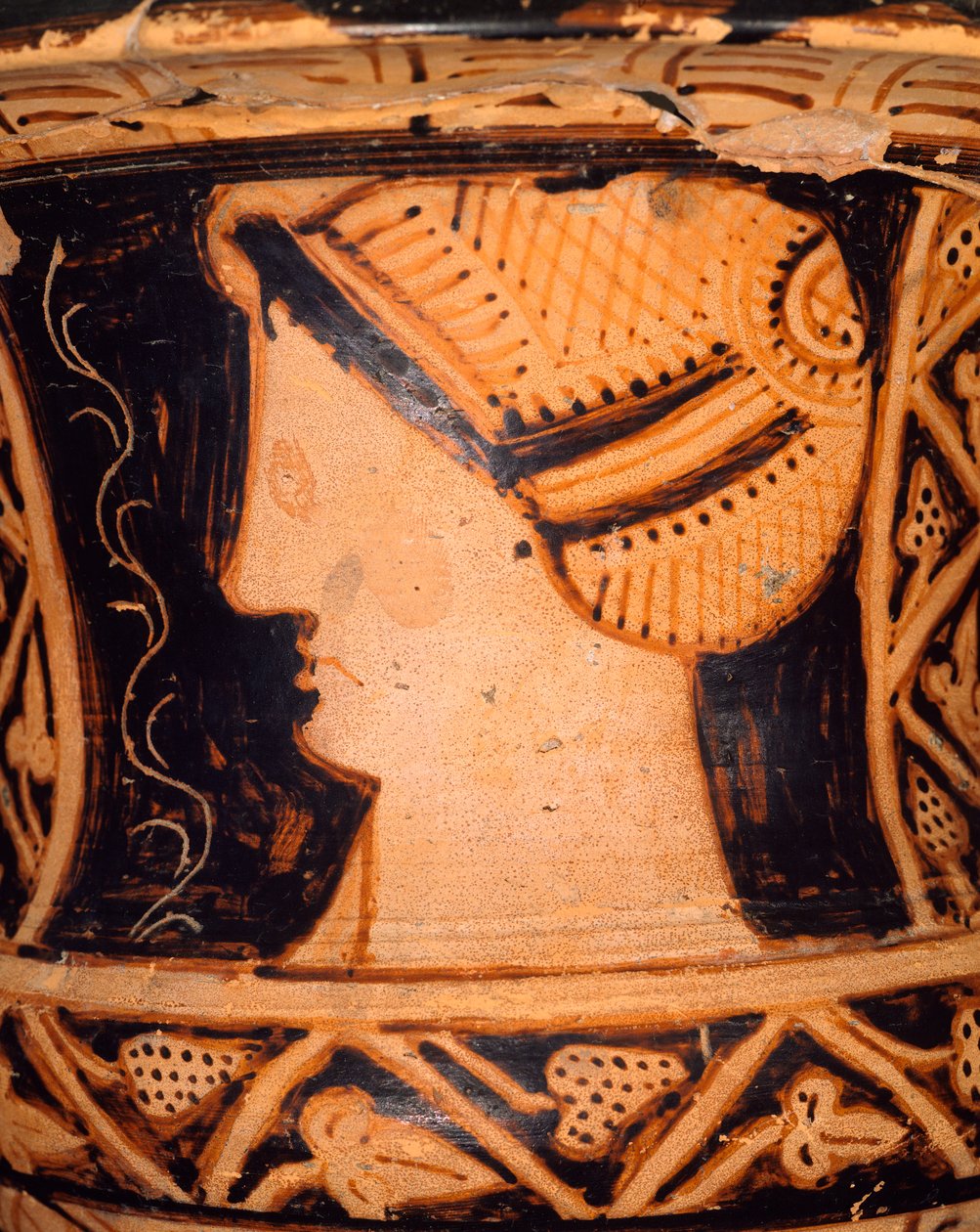 Detalje fra et kalkformet krater fra Spina (Emilia Romagna). Etruskisk civilisation, 4. århundrede f.Kr. af Etruscan