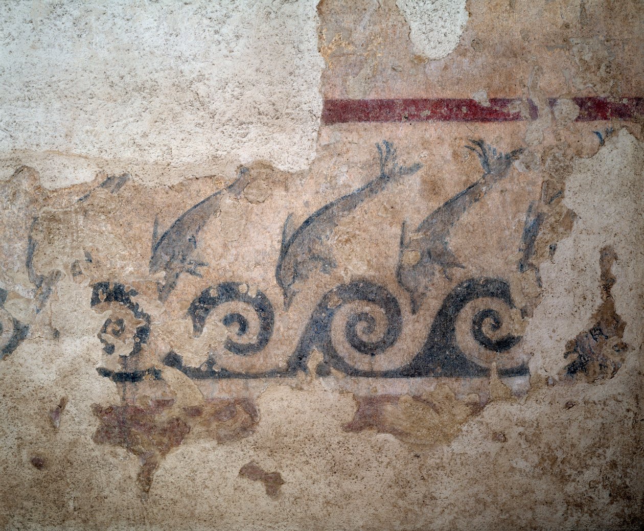 Detalje af fresko fra Bruschi-graven, 2. århundrede f.Kr af Etruscan