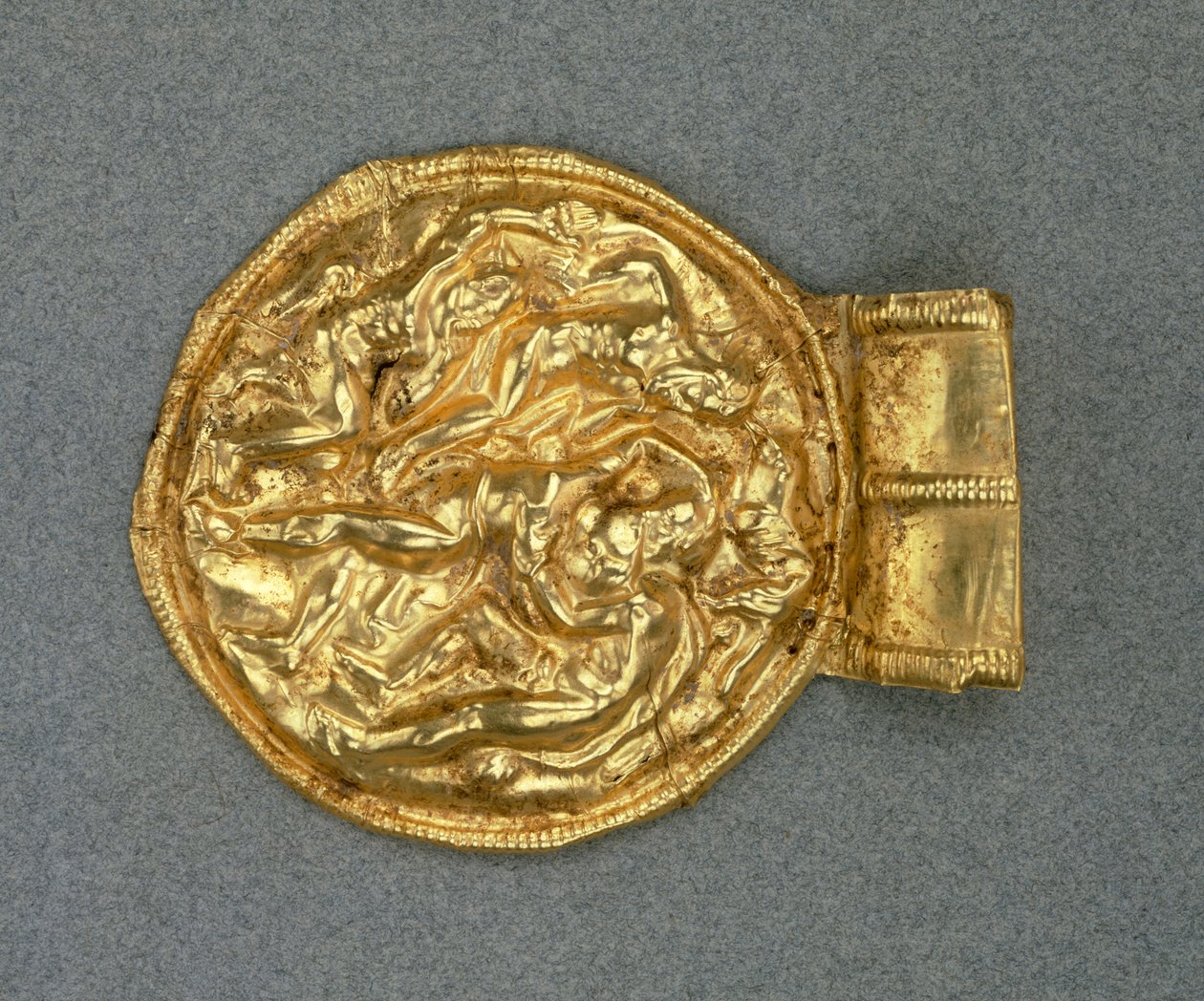 Præget bulla vedhæng. Etruskisk civilisation, 4. århundrede f.Kr. af Etruscan