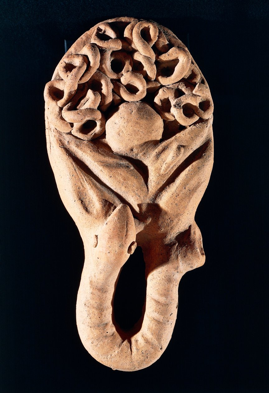 Etruskisk civilisation, Terracotta-votivoffer, der viser en tarm, Fra Tessennano, Lazio-regionen, Italien af Etruscan