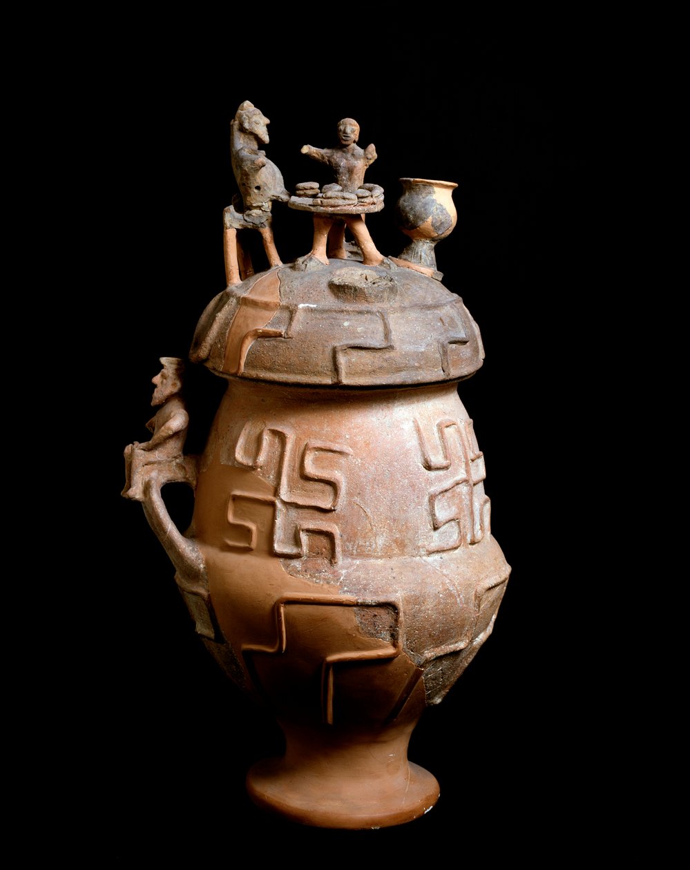 Etruskisk civilisation, begravelsesritual: cinerary vase fra Montescudaio, Italien 650 f.Kr. af Etruscan