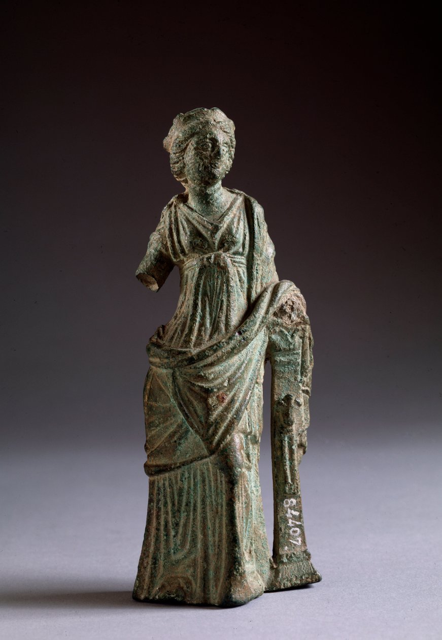 Etruskisk civilisation: "" offerfigur"" bronzeskulptur, fra Montalcino, Italien 2. århundrede f.Kr., Dim 18 cm af Etruscan