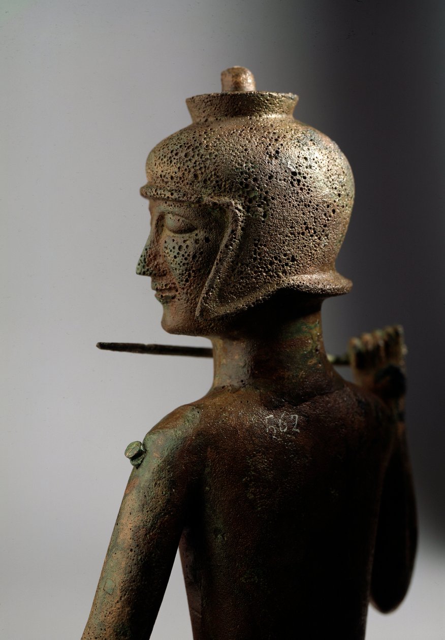 Etruskisk civilisation: statuette af kriger i bronze af Etruscan