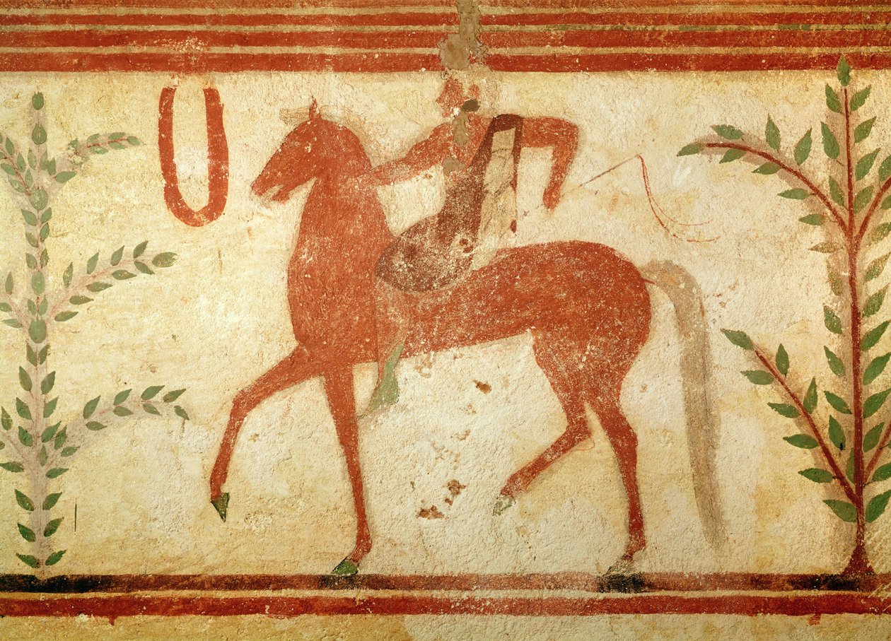 Rytter, højre side, fra Baronens grav, ca. 500 f.Kr. (vægmaleri) af Etruscan