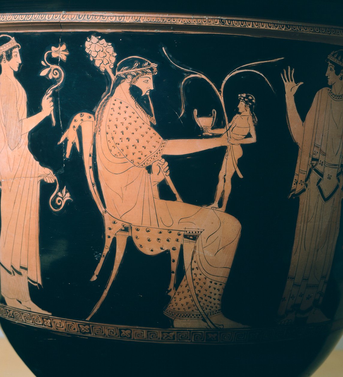 Krater (stor vase) af Altamura-maleren, detalje viser Dionysus. Keramik med rød figur. Etruskisk civilisation, 5.-4. f.Kr. af Etruscan