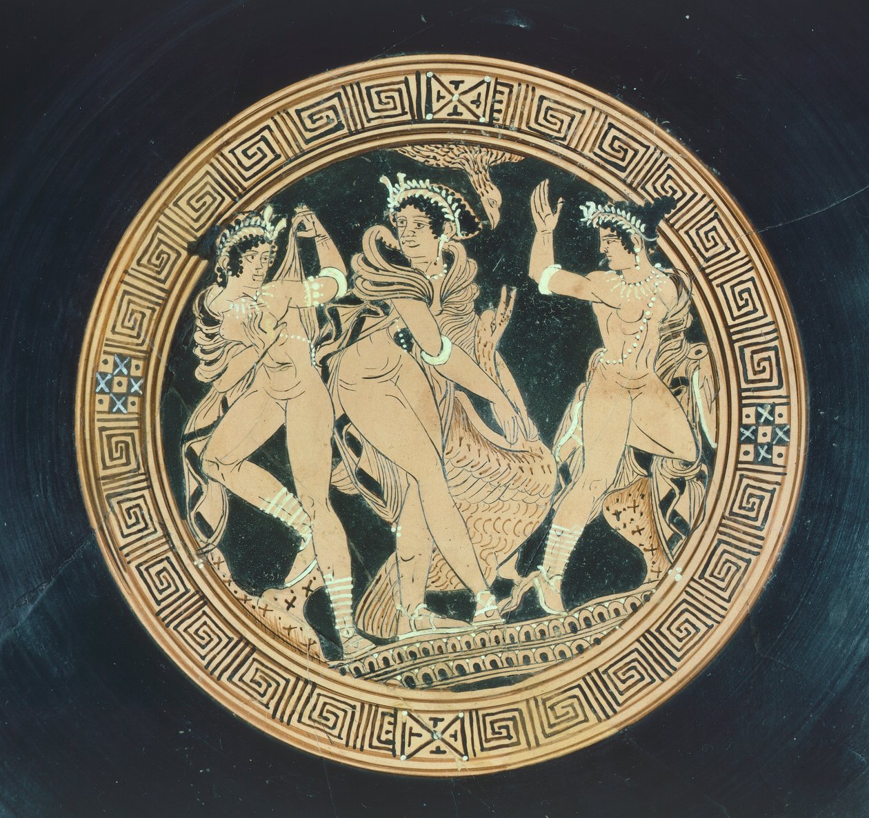 Kylix, detalje. Keramik med rød figur. Etruskisk civilisation, 5.-4. århundrede f.Kr. af Etruscan