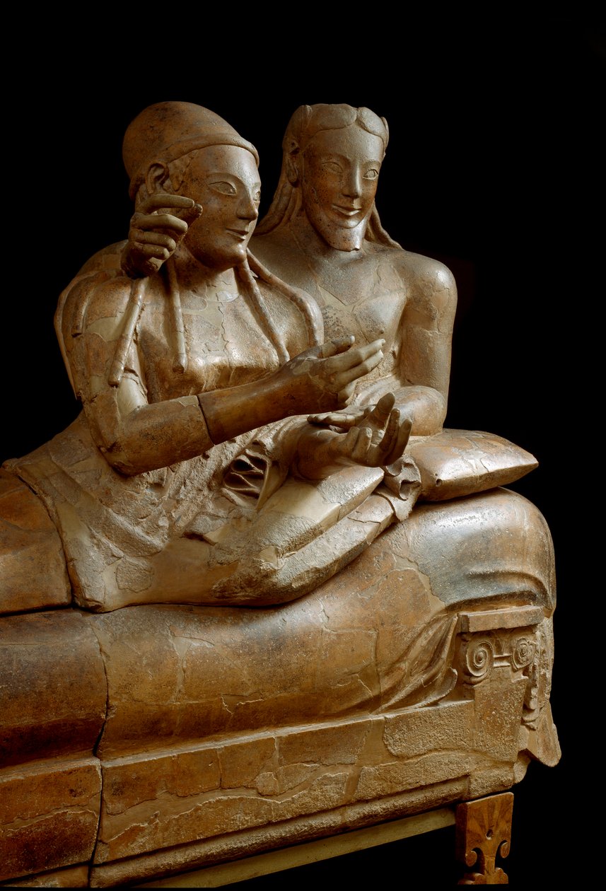 Brudens sarkofag. Udskåret gruppe af terracotta fra Cerveteri, 6. århundrede f.Kr af Etruscan