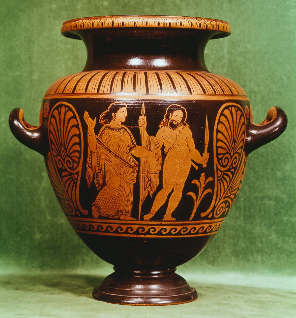 Stamnos, rød-figur keramik fra Vulci (Lazio). Etruskisk civilisation, 4. århundrede f.Kr. af Etruscan
