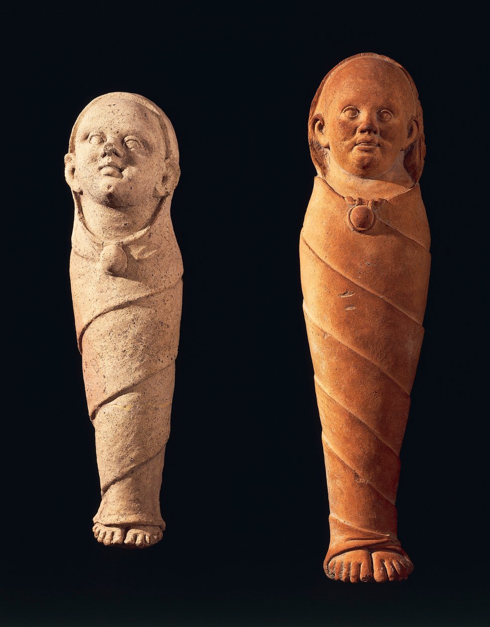 Terracotta ex-voto med babyer, fra votivstammen, fra Tessennano (Lazio). Etruskisk civilisation, 4. århundrede f.Kr. af Etruscan
