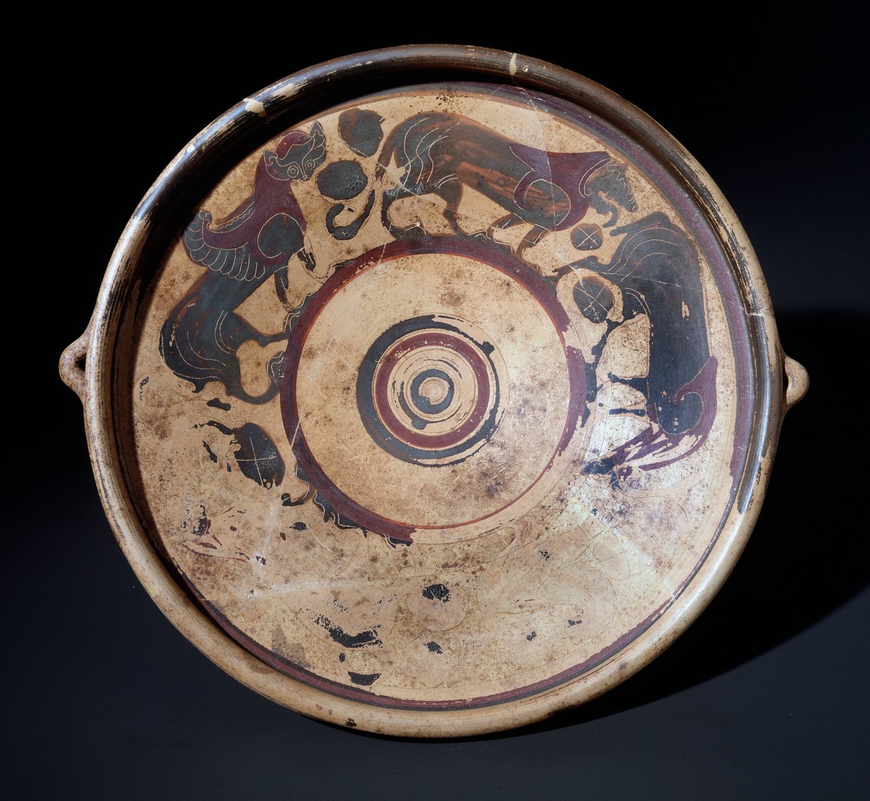 Terrakottaplade, der forestiller dyr, 600-590 f.Kr af Etruscan