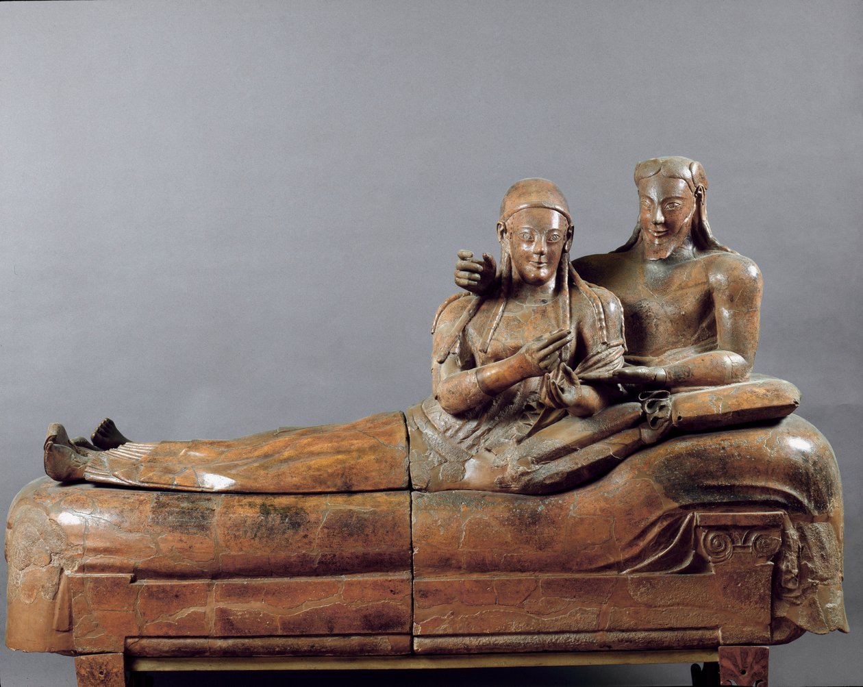 Brudene Udskåret gruppe (terrakottasarkofag fra Cerveteri. 6. århundrede f.Kr.) af Etruscan