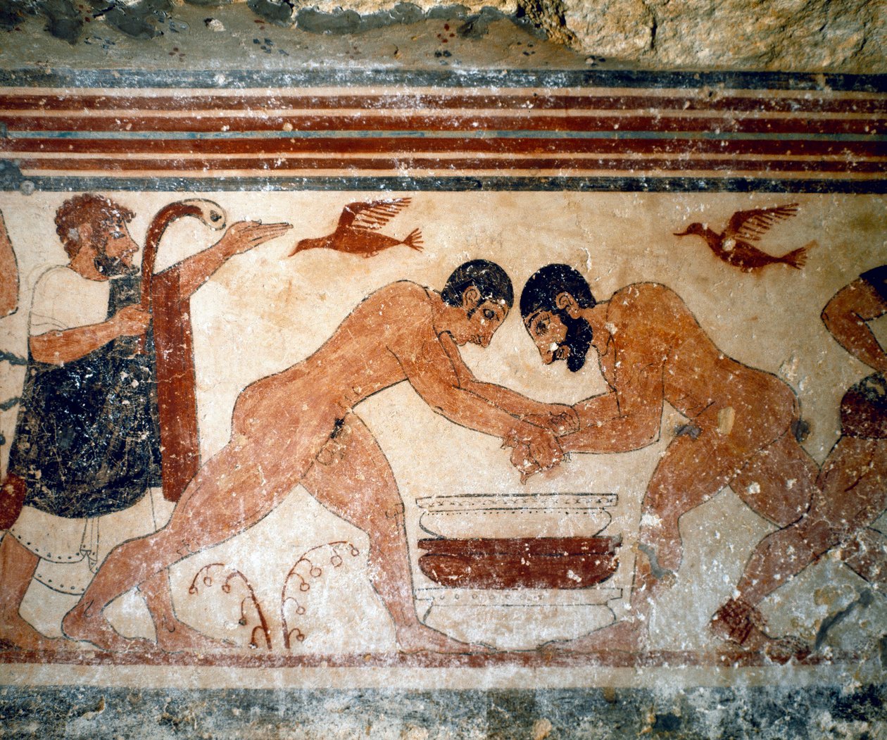 To brydere. (Detalje af fresco, 530 f.Kr.) af Etruscan