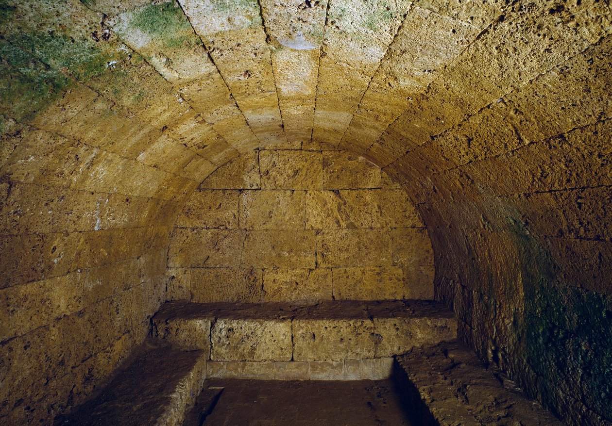 Etruskisk civilisation: udsigt over graven del Gran Duca (storhertug eller storhertug), slutningen af det 3. århundrede f.Kr. Chiusi, Italien af Etruscan Etruscan