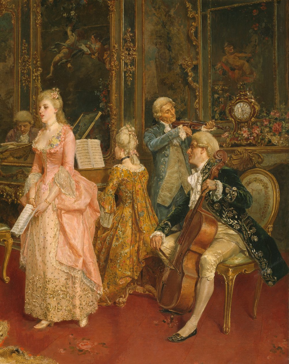 Koncert på Mozarts tid, 1853 (detaljer) af Ettore Simonetti