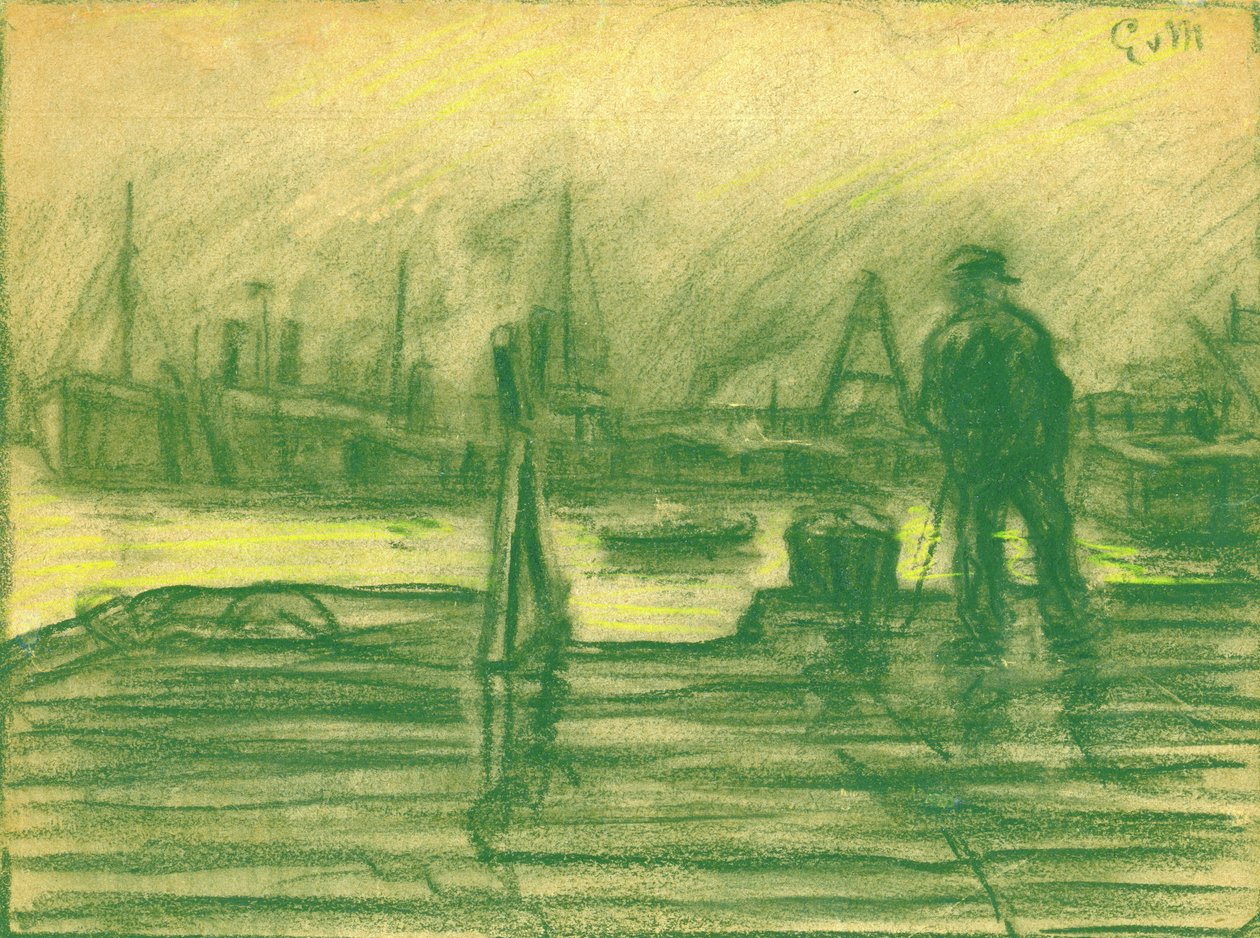 Ved havnen på en tåget dag af Eugeen van Mieghem