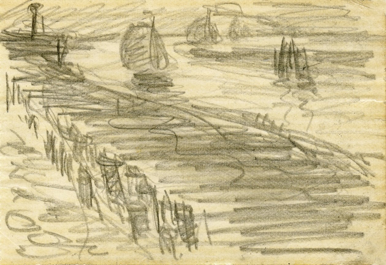Sejlskibe på Schelde af Eugeen van Mieghem