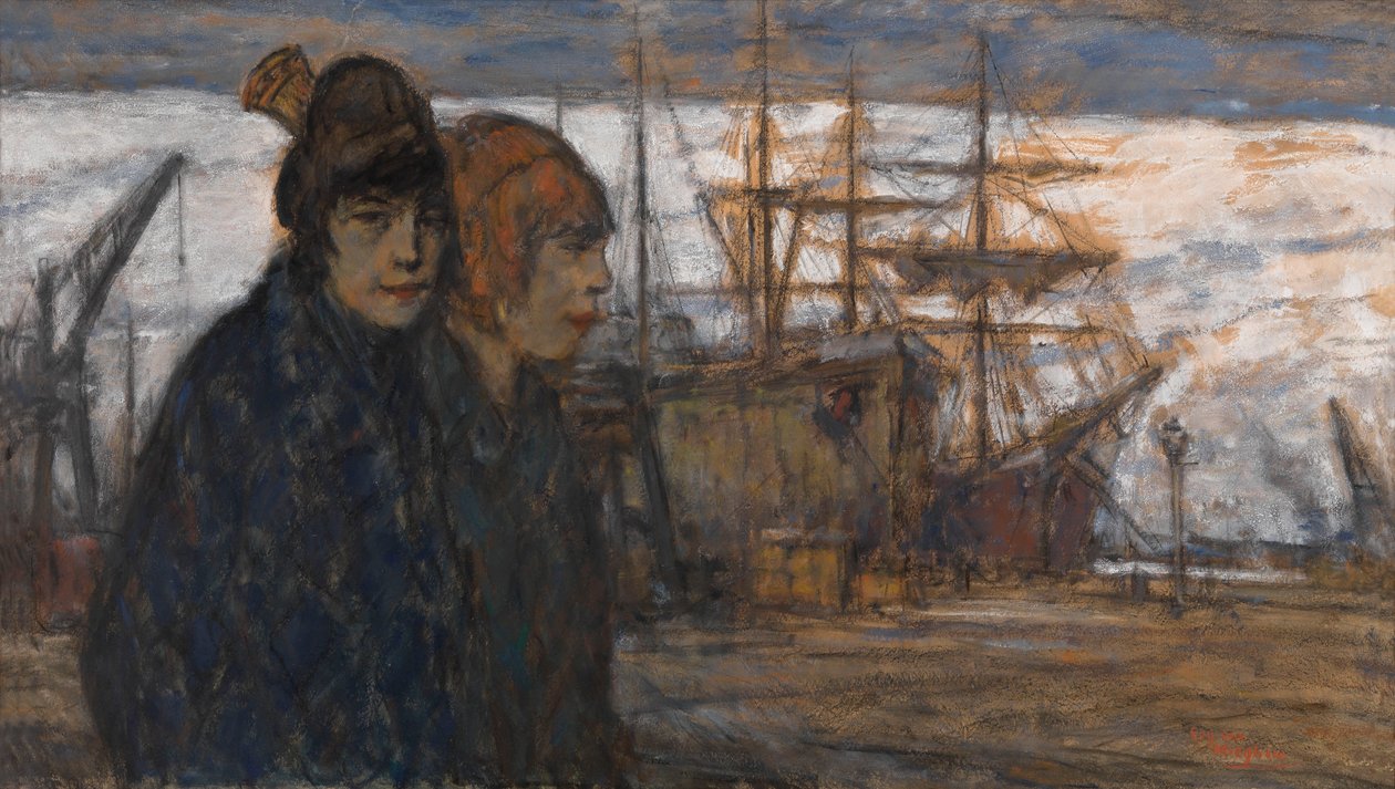 Kvinder ved havnen af Eugeen van Mieghem