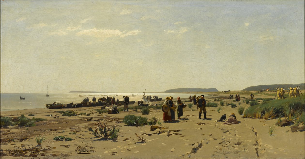 Strandlandskab (Fiskernes Hjem) af Eugene Gustav Dücker