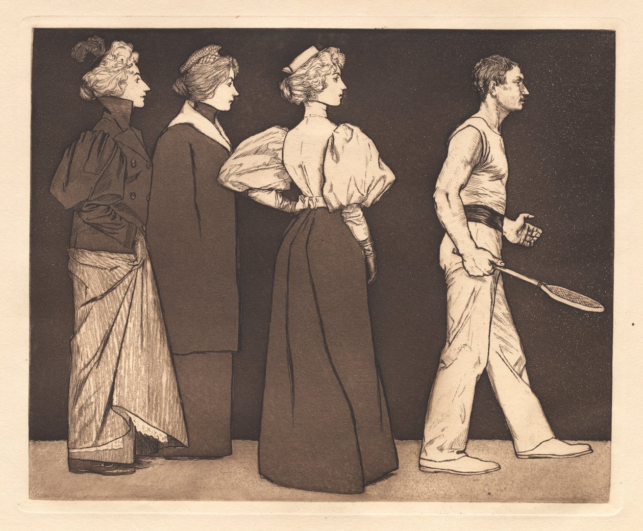 Tennisspilleren, 1896. af Eugen Kirchner