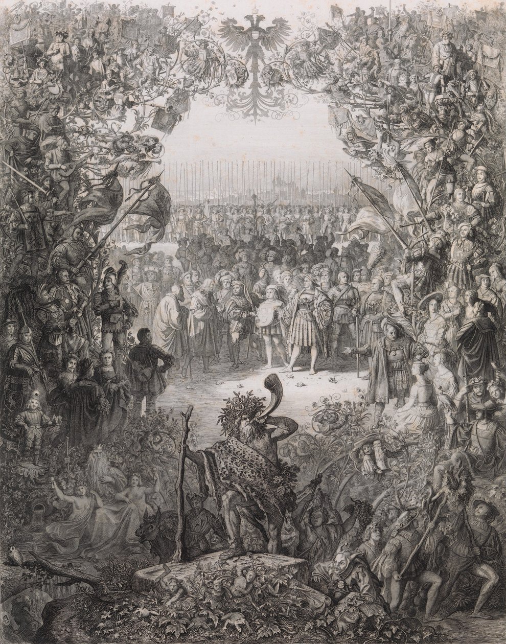 Medlemmerne af Albrecht Durer Selskabet for valgåret 1843-1844 Der Albrecht Du..., 1843. af Eugen Napoleon Neureuther