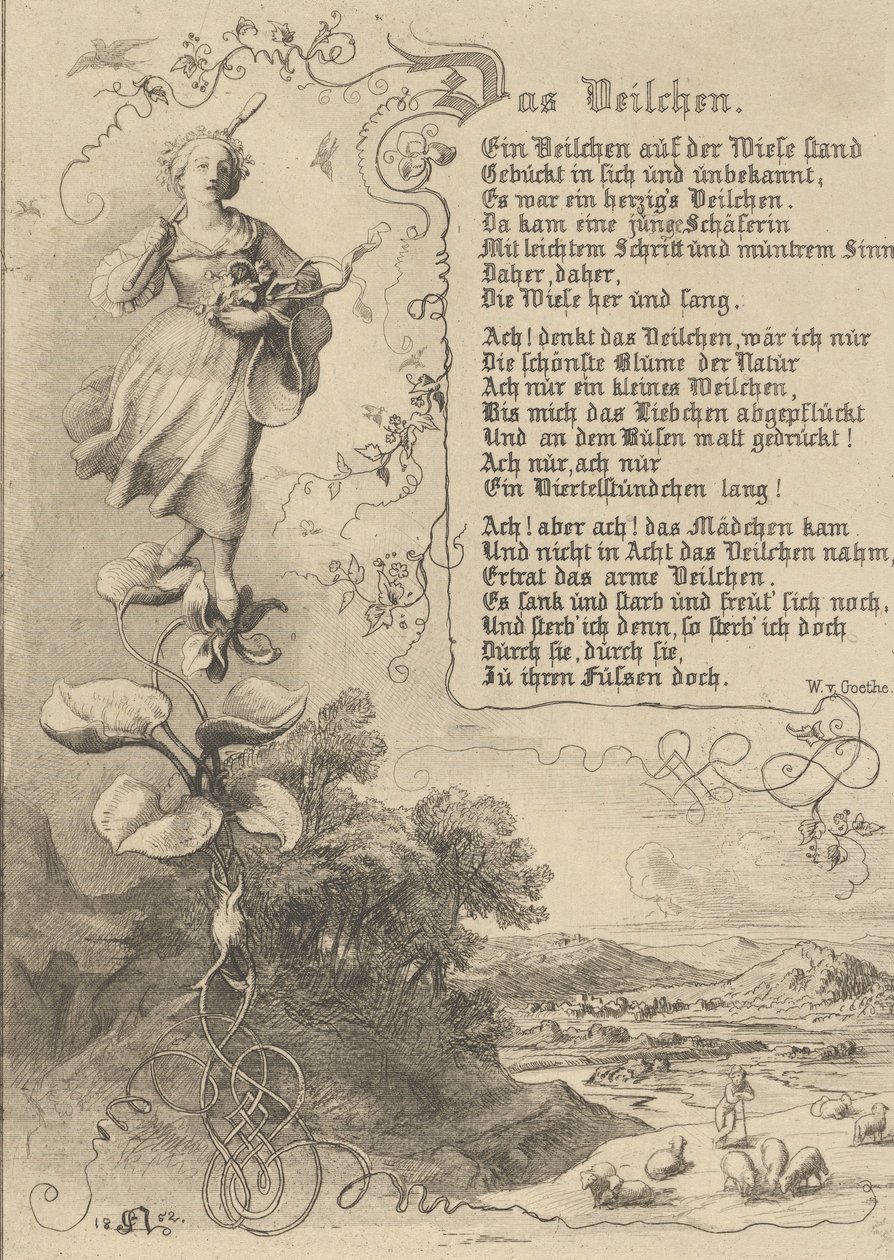 Åkande, bratsch, konge af Thule, blomsterhævnen, 1852. af Eugen Napoleon Neureuther
