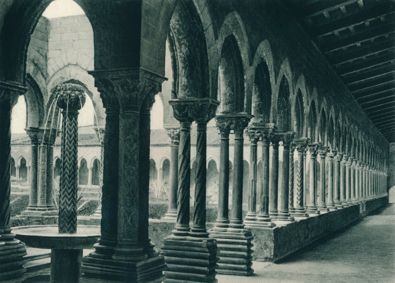 Benediktinerklosterets klostre, Monreale, Sicilien, Italien, 1927 af Eugen Poppel