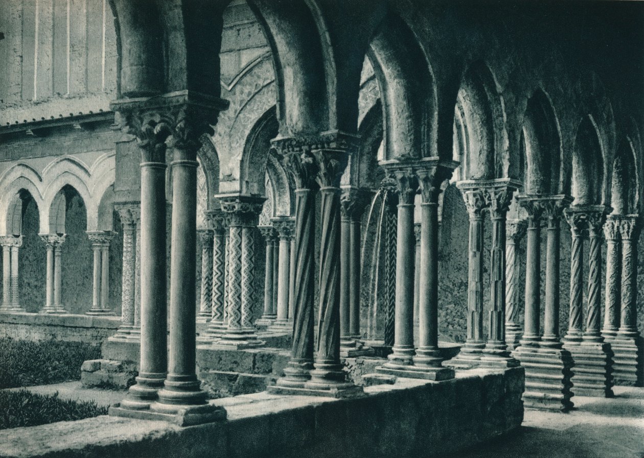 Benediktinerklosterets klostre, Monreale, Sicilien, Italien, 1927 af Eugen Poppel