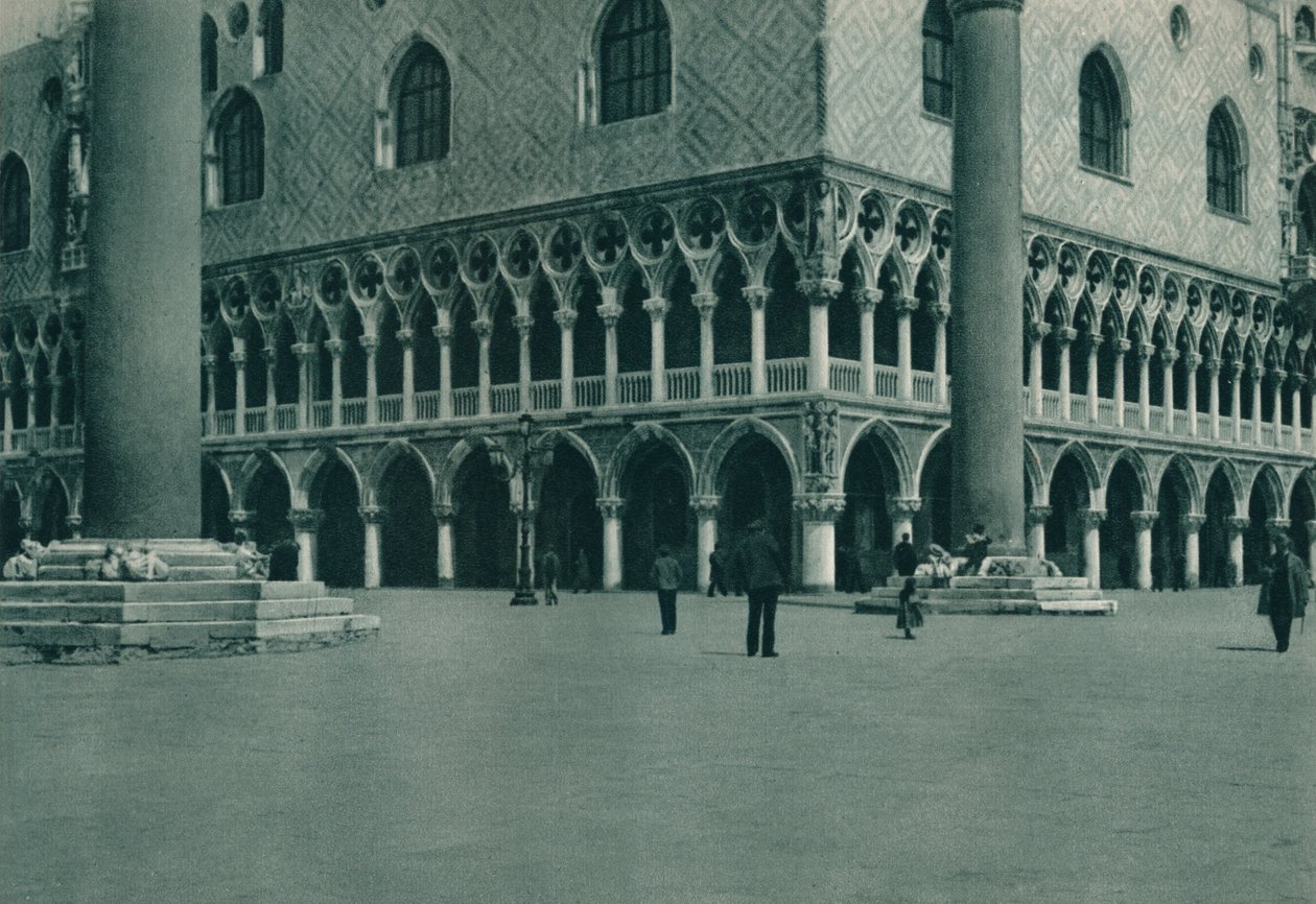 Hjørne af Dogespaladset på Piazzetta di San Marco, Venedig, Italien, 1927 af Eugen Poppel