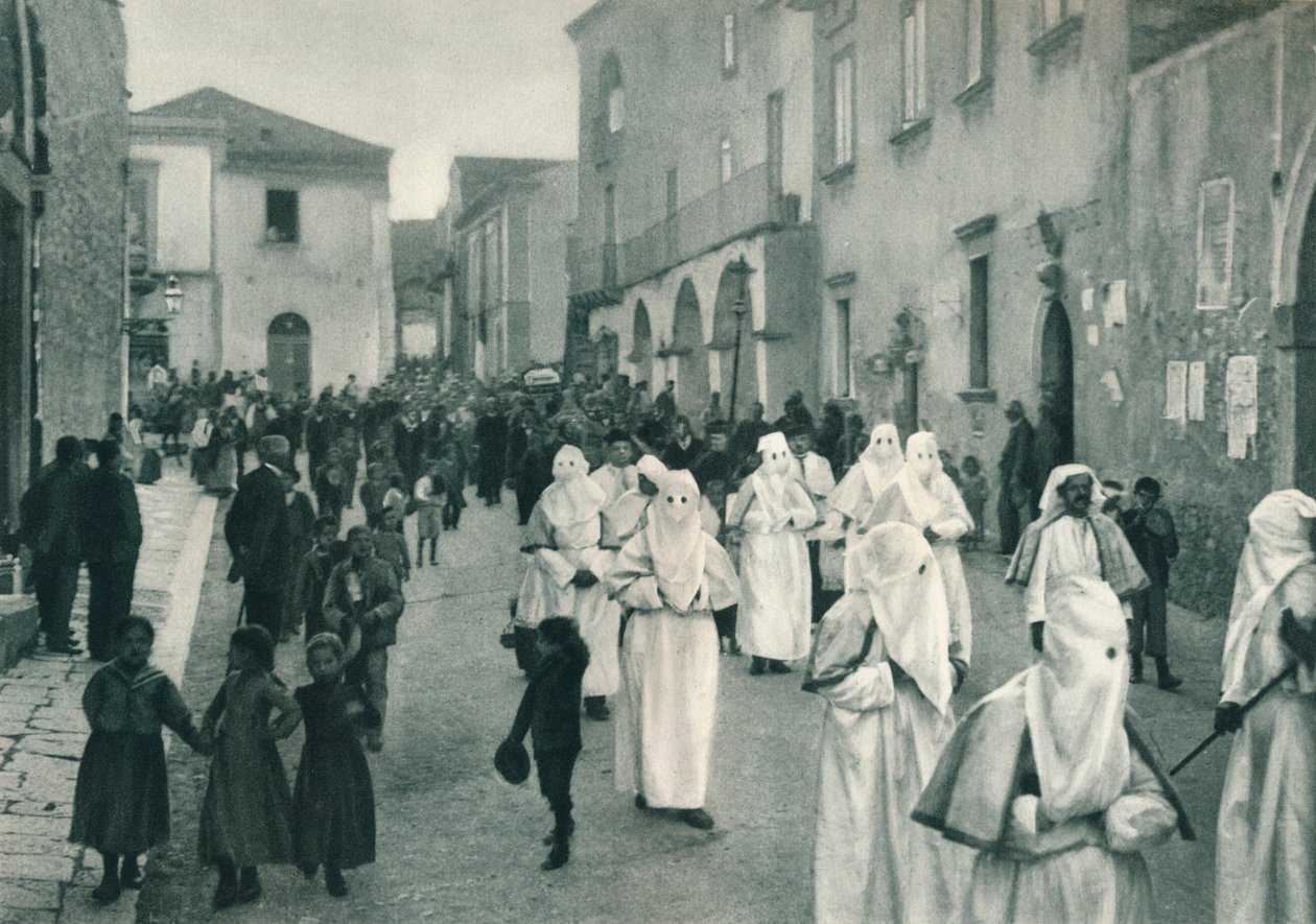 Begravelsesoptog, Taormina, Sicilien, Italien, 1927 af Eugen Poppel