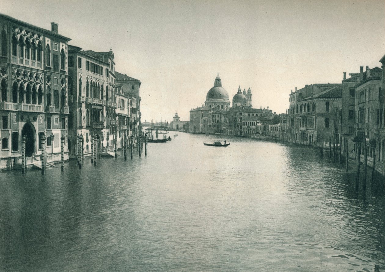 Canal Grande og Santa Maria della Salute-kirken, Venedig, Italien, 1927 af Eugen Poppel