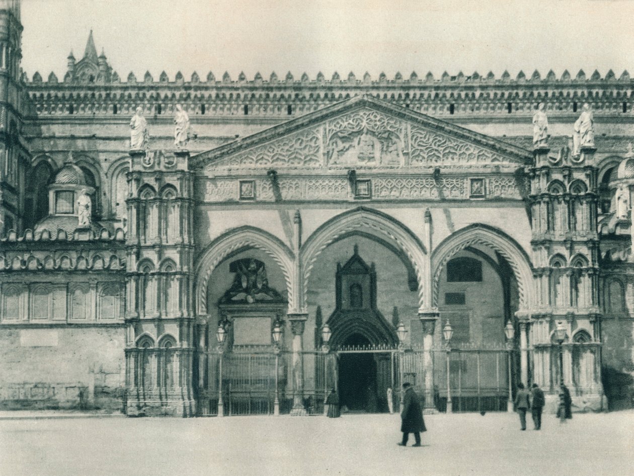 Hovedindgangen til katedralen, Palermo, Sicilien, Italien, 1927 af Eugen Poppel