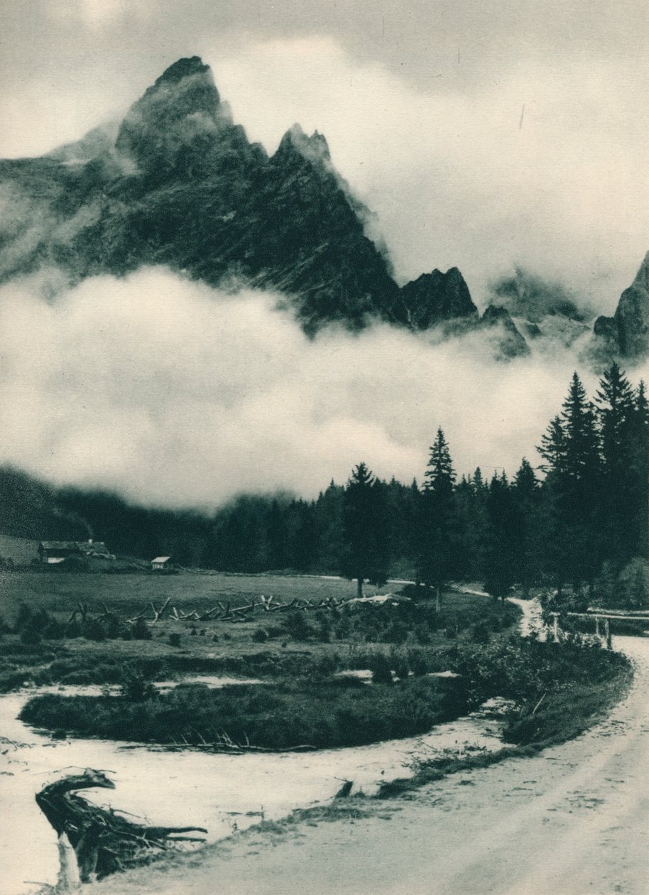 Pala Group i skyer, San Martino di Castrozza, Dolomitterne, Italien, 1927 af Eugen Poppel